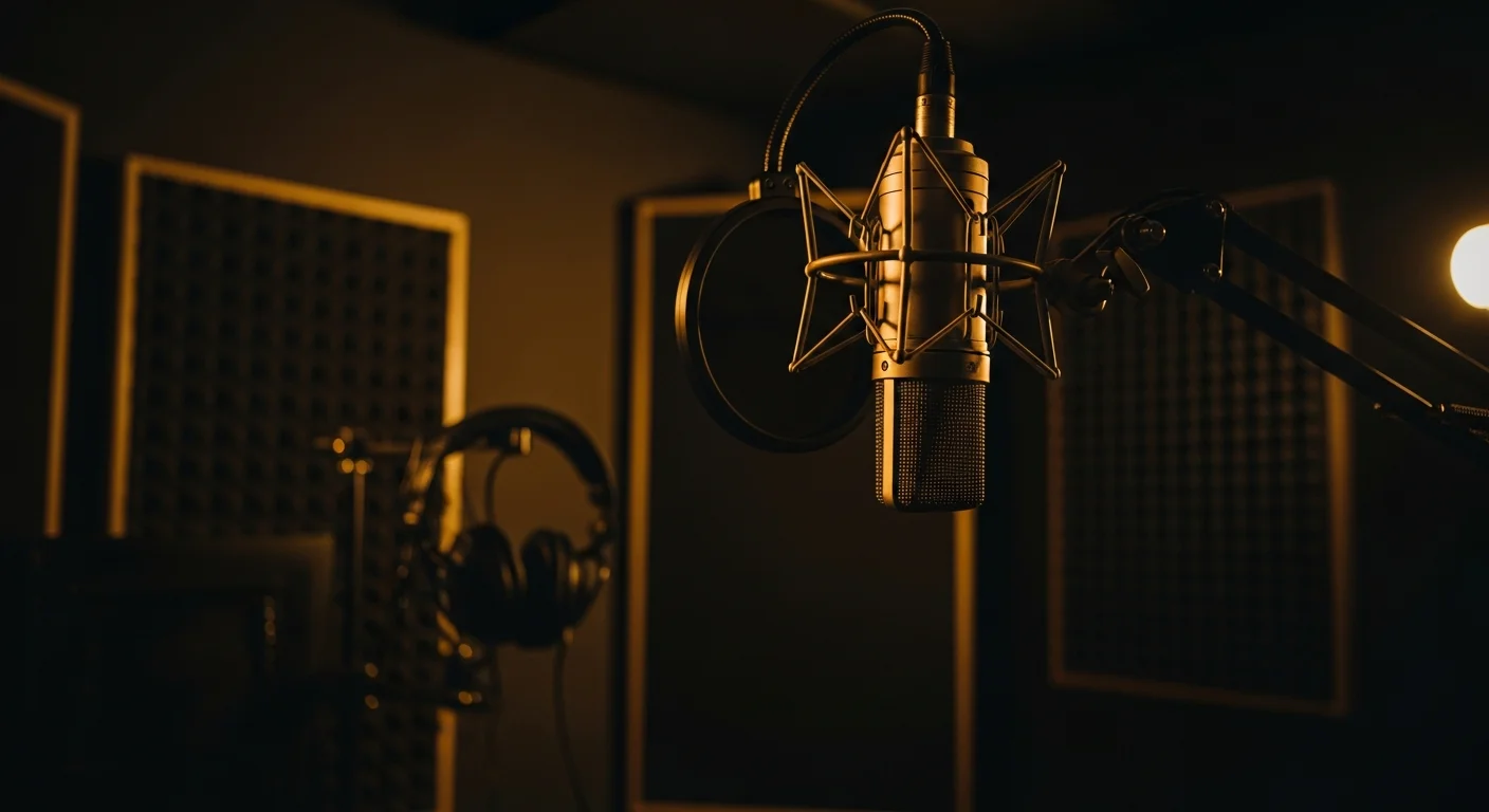 Tonstudio-Atmosphäre mit Mikrofon